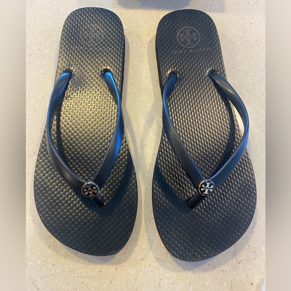 Tory Burch Womens Black Flip Flop Size 9